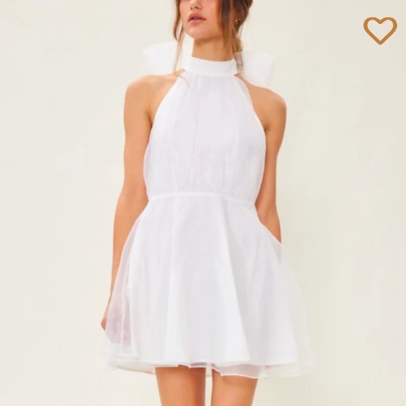 Brand New Idem Ditto white halter bow back dress - Picture 2 of 5